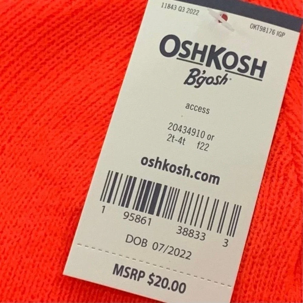 Oshkosh Toddler Reversible Knit Beanie NWT Unisex